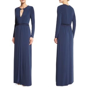 HALSTON HERITAGE Long Jersey Keyhole Evening Dress